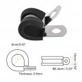 Uxcell 30pcs 5 16 Inch 8mm Cable Clamp 304 Stainless Steel Rubber Cushioned Insulated R Shape Metal For Tube Pipe Wire