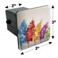 Row Of Colorful Rainbow Trees Bending In The Wind Tow Trailer Hitch Cover Plug Insert