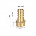 Uxcell Brass Hose Barb Fitting Connector 14mm X 1 2 Pt Male Pipe Adapter 5pcs