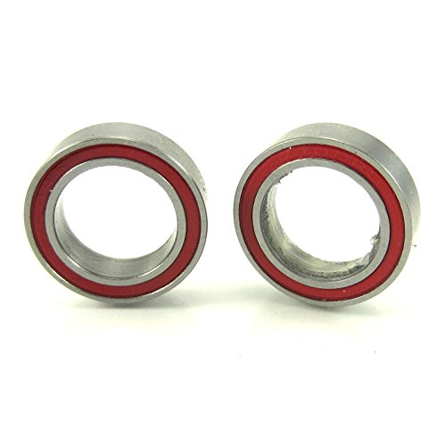 10x15x4mm Precision Hybrid Ceramic Ball Bearings Red Rubber Seals 2