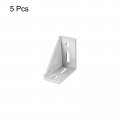 Uxcell 5pcs Inside Corner Bracket Gusset 77x77x40mm 4080 Angle Connectors For 4040 Series Aluminum Extrusion Profile Silver