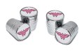Elektroplate Officially Licensed Dc Comics Pink Wonder Woman Bright Chrome Aluminum Superhero Tire Valve Stem Caps Universal 