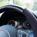 Tcoi Car Suede Carbon Fiber Steering Wheel Cover Fits Well Durable Universal 15 Inch Anti-slip Leather