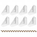 Uxcell 8pcs Angle Corner Brackets 38mm X Cold Rolled Steel Braces Joining Support With Screws For Desk Bed Edge White