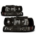 Compatible With Chevy Tahoe Suburban Gmt800 Pair Of Smoke Lens Amber Corner Headlight Bumper 3rd Brake Light Red