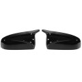 Pair Car Exterior Rear View Mirror Covers Cap Replacement For Bmw X5 E70 X6 E71 E72 2006-2014 Gloss Black 