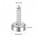 Uxcell Mirror Screws 12mm 0 47 8pcs Decorative Cap Fasteners Cover Nails Polishing Silver Tone Brass
