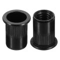 M12 Rivet Nuts Carbon Steel Knurled Flat Head Threaded Insert Nut Black 60pcs 