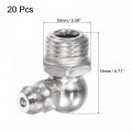 Uxcell Nickel-plated Iron 90 Degree Grease Fitting M10 X 1mm Thread Hydraulic Accessories 20pcs