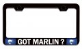 Marlin Fishing Black Metal License Plate Frame Tag Holder Universal Fit For Us And Canada Vehicles Heavy Duty Stainless Steel 