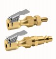 Godeson Air Chuck Closed Flow Brasss For Tires Locking Chuck Tire Inflator With Quick Plug And 8v1 Conversion Fitting 