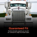 True Mods 4 Round 48 Led Pedestal Fender Light Set For 80 Wide Semi-truck Dot Fmvss-108 Sae I6p S2 3 Ti6 Single Stud Amber Red