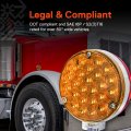 True Mods 4 Round 48 Led Pedestal Fender Light Set For 80 Wide Semi-truck Dot Fmvss-108 Sae I6p S2 3 Ti6 Single Stud Amber Red