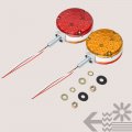 True Mods 4 Round 48 Led Pedestal Fender Light Set For 80 Wide Semi-truck Dot Fmvss-108 Sae I6p S2 3 Ti6 Single Stud Amber Red 