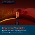True Mods 4 Round 48 Led Pedestal Fender Light Set For 80 Wide Semi-truck Dot Fmvss-108 Sae I6p S2 3 Ti6 Single Stud Amber Red
