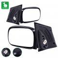 Black Driver Side And Passenger View Mirror Smooth With Power Adjustment Non-folding Non-heated Compatible For 2006-2011 Honda