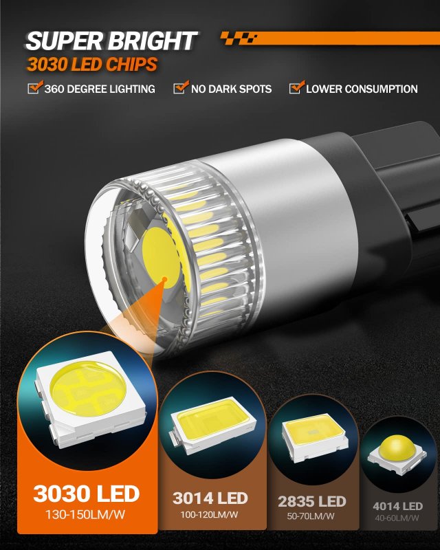 194 Led Light Bulbs 6000k White W5w 168 2825 T10 Car Interior Replacement For License Plate Dome Map And Courtesy Lights Pack