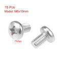 Uxcell M6x10mm Machine Screws Phillips Cross Pan Head Screw 304 Stainless Steel Fasteners Bolts 15pcs