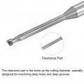 Uxcell Square Nose End Mill 2mm Solid Carbide Long Reach Cnc Router Bits 2 Flutes Milling Cutter With Extended Neck 20mm