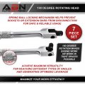 Abn Flex Handle Breaker Bar Set 7pc 1 4 3 8 And 2in Drive Tool With Extension Bars Adapter