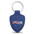 Ford F-150 Fx4 Off Road Blue Shield-shape Style Genuine Leather Key Chain Official Licensed