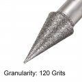 Uxcell Diamond Burrs Bits Grinding Drill Carving Rotary Tool For Glass Stone Ceramic 120 Grit 1 4 Shank 8mm Conial 5 Pcs
