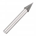 Uxcell Diamond Burrs Bits Grinding Drill Carving Rotary Tool For Glass Stone Ceramic 120 Grit 1 4 Shank 8mm Conial 5 Pcs
