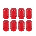 8pcs Red Tire Stem Valve Caps Wheel Covers Car Dustproof Hexagon Shape Aluminium Alloy Cap 