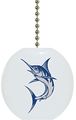 Blue Marlin Fish Solid Ceramic Fan Pull 
