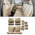 Ecotric Synthetic Leather Seat Cover Sets Compatible With 2011-2019 Jeep Grand Cherokee Front And Rear Car Protectors Light