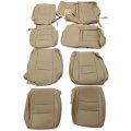 Ecotric Synthetic Leather Seat Cover Sets Compatible With 2011-2019 Jeep Grand Cherokee Front And Rear Car Protectors Light