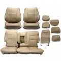 Ecotric Synthetic Leather Seat Cover Sets Compatible With 2011-2019 Jeep Grand Cherokee Front And Rear Car Protectors Light