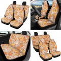 Fuibeng Vintage Daisy Groovy Flower Auto Seat Cover For Women 12 Pcs Abstract Boho Blossom Car Steering Wheel Coaster Seatbelt