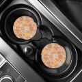 Fuibeng Vintage Daisy Groovy Flower Auto Seat Cover For Women 12 Pcs Abstract Boho Blossom Car Steering Wheel Coaster Seatbelt