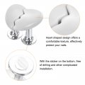 Uxcell 4pcs Toilet Tank Button Pusher Love Heart Shaped Flushing Replacement Part For Women Long Nail White