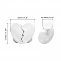 Uxcell 4pcs Toilet Tank Button Pusher Love Heart Shaped Flushing Replacement Part For Women Long Nail White