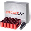 Circuit Performance Tuner Key Acorn Lug Nuts Red 12x1 25 Forged Steel 20pc Tool