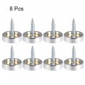 Uxcell Mirror Screws Decorative Cap Cover Nails Polished Stainless Steel 20mm 8pcs