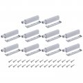 D2 Non-magnetic Push Latches 10pcs To Open Door Latch Touch For Wardrobe Cupboard Drawers Grey 