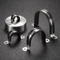 14 Pcs 48mm 1-7 8 Cable Clamp 304 Stainless Steel Rubber Coated Cushioned Insulated 2 Hole U-tube Strap For Lines Pipe Hose 