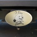 I Love My Poodle Oval Tow Trailer Hitch Cover Plug Insert