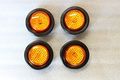 4 Led 2 Round Clearance Side Marker Light Kit Amaber With And Grommet Truck Trailer Rv Pairs 15103ak 