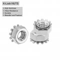 Uxcell 50pcs 1 4 -20 K-lock Nut With External Tooth Washer 304 Stainless Steel Star Locking Nuts Washers Silver