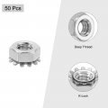 Uxcell 50pcs 1 4 -20 K-lock Nut With External Tooth Washer 304 Stainless Steel Star Locking Nuts Washers Silver