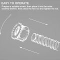 Uxcell 50pcs 1 4 -20 K-lock Nut With External Tooth Washer 304 Stainless Steel Star Locking Nuts Washers Silver