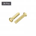 Uxcell Brass Machine Screws M4x20mm Phillips Pan Head Fastener Bolts For Furniture Office Equipment Electronics 36pcs