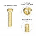 Uxcell Brass Machine Screws M4x20mm Phillips Pan Head Fastener Bolts For Furniture Office Equipment Electronics 36pcs
