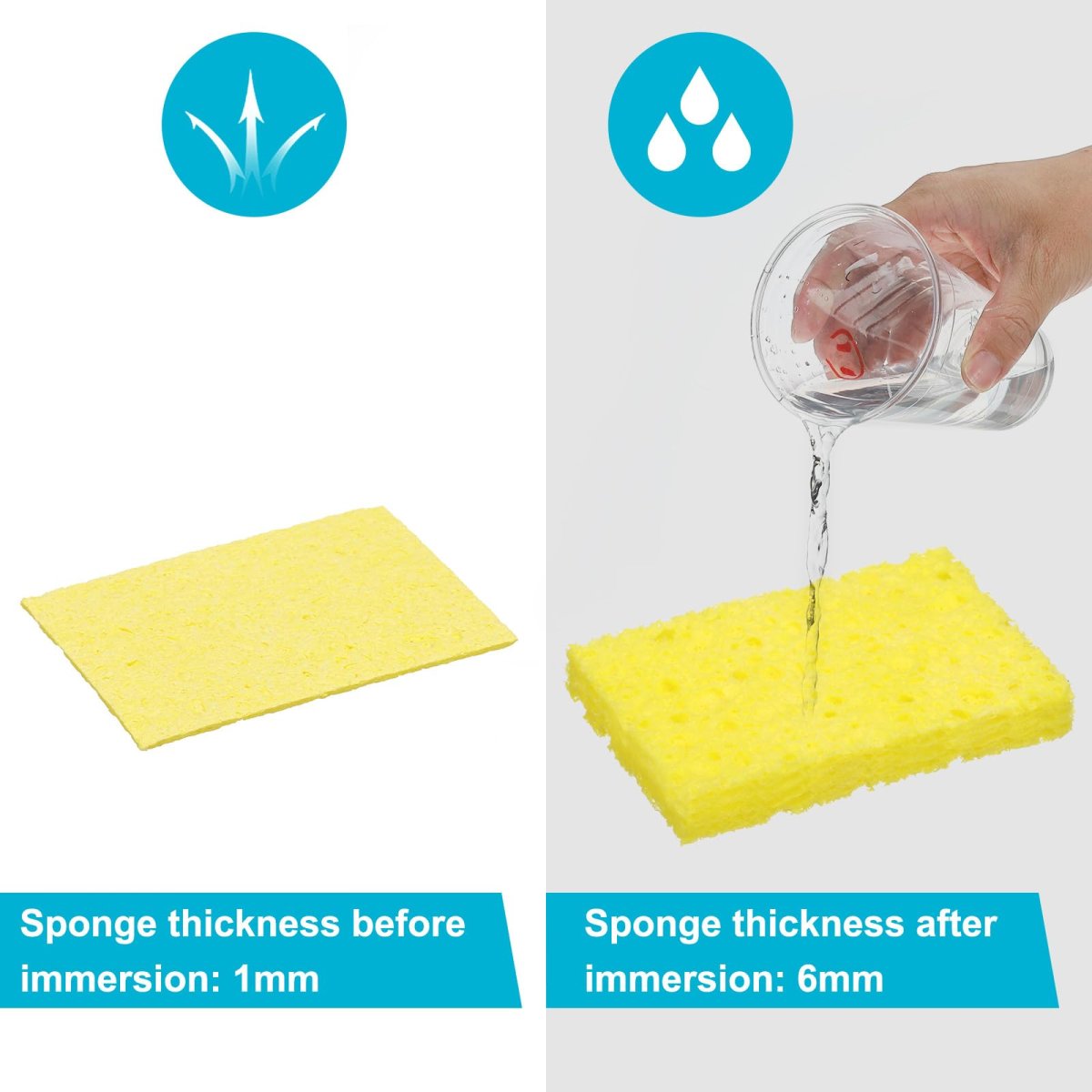 Soldering Iron Tip Cleaning Pads 1 97 In X 38 High Temperature Special Yellow Sponges For Welding And Pcb 15 Piece Set