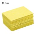 Soldering Iron Tip Cleaning Pads 1 97 In X 38 High Temperature Special Yellow Sponges For Welding And Pcb 15 Piece Set