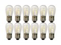 Satco S8020 12-light 24 Foot Outdoor Led String Light Set 12 Watts 120 Volts 2700k 1200 Lumens White Black